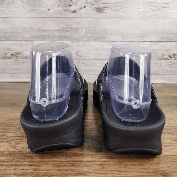 Copper Fit Women's Slip On Gray Black White Platform Sandals Size 8.5 - Picture 7 of 9